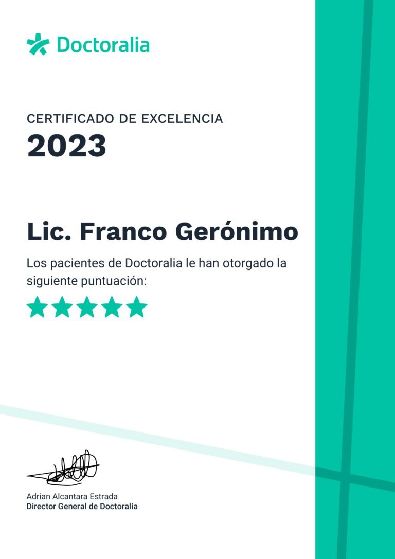 certificado de excelencia lic franco geronimo