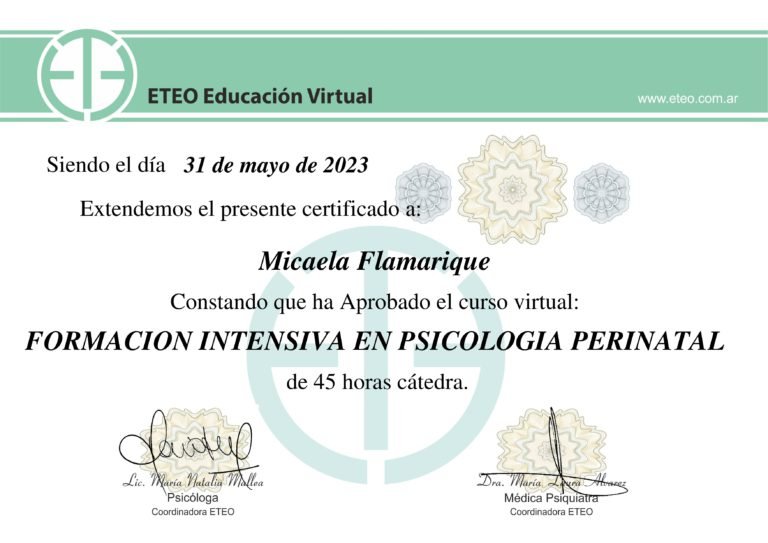 formacion intensiva en psicologia perinatal